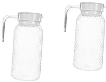 Cabilock 2pcs Water Jug Lid Slim Pitcher Reusable Water Jug Acrylic Beverage Pitcher