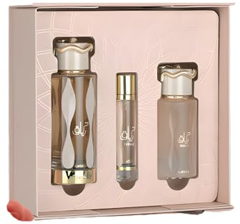 Lattafa Teriaq Gift Set – 100ml Eau De Parfum, 12ml Travel Spray & 50ml Hair Mist | Long-Lasting Arabic Perfume Set for Men & Women