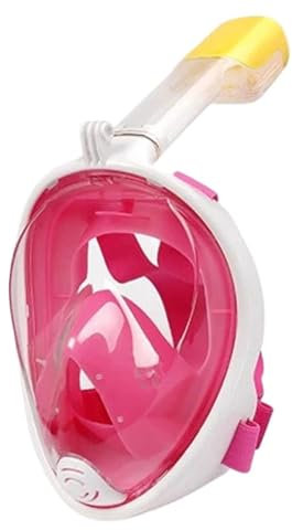 Dykmasker Undervattensdykning Anti-dimma helansiktsdykningsmask Snorkling Andningsmasker Säker vattentät simning dykset(Pink XS)