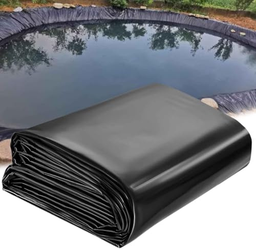 DMCHENGMA 1x6m 3x7m 4x4m 5x8m 6x10m Pond Liners, Gardens Pools Membrane Waterproof Pond Lining Heavy Duty Underlay Tarpaulin - Polythene Plastic Sheeting(4x4m(13.1x13.1ft))