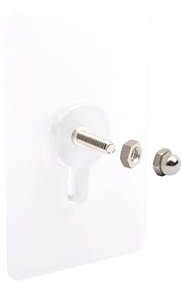 AMZSKU 20 piezas tornillos adhesivos desmontables, clavos pared sin taladro - varilla de tornillo de 14 mm - 5 x 8 cm - 10 kg de carga