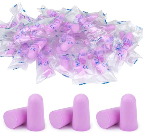 30 paia di tappi per le orecchie in schiuma ultra morbida, 36 dB, SNR di riduzione del rumore, per dormire, protezione dell'udito, viaggi, studio, concentrazione, cantiere (viola, taglia unica)
