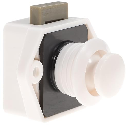 KOMBIUDA Cerradura para Armarios Botón Pulsador Cierre sin Llave Resistente Aleación de Zinc y Abs Uso Muebles Yates y Casas Móviles Seguro para Puertas Interiores y Muebles