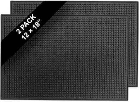 ProTensils Lot de 2 tapis de bar en caoutchouc pour comptoir – 45,7 x 30,5 cm Noir