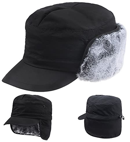 HunterBee Inverno Cappello da Cadetto Militare Caldo Berretto da Cacciatore di Trapper Aviatore Paraorecchie Orecchie Pelliccia Esercito