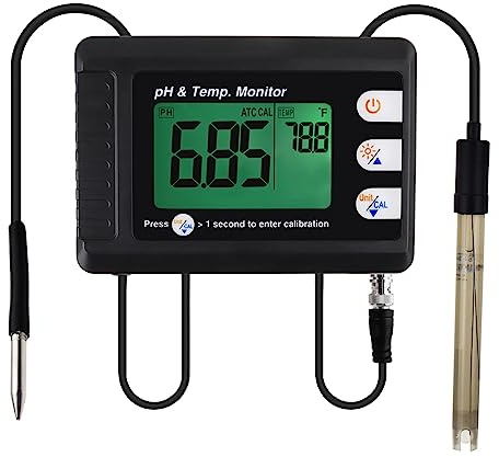 Fachmann pH & Temperatur Meter mit ATC und Automatisch Calibration Funktion, Wasser Prüfer Messung für Aquarium Hydroponik