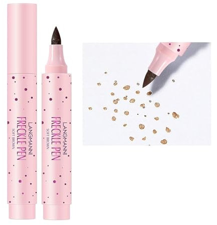 Beliky Girl Sommersprossenstift, Natürlicher Naturgetreuer Sommersprossen-Makeup-Stift, Wasserdichter Langlebiger Sopt-Stift Mit Weichem Punkt für Natürliches Müheloses Versunkenes Makeup (Hellbraun)