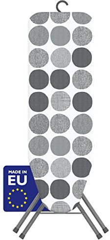 Bartnelli Pulse Ironing Board | Made in Europe | Patent Space Saving Smart Hanger Iron Board for Easy Storage | Lightweight, 4 Layer Cover, 4 Legs, for Dorm, Laundry Room, or Small Spaces(43x13-35)