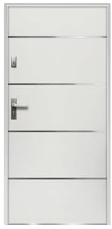 Venta-unica - Puerta de entrada de acero y inox Alt. 207 x Ancho 100 cm blanco - abre a la derecha - NAXARA