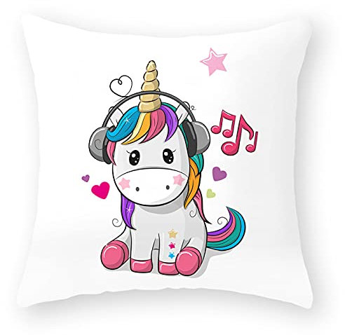 Kissenbezug 80x80 Lila Einhorn Kopfkissenbezug 80x80 Sanft Baumwolle Leinen sofakissen mit Reißverschluss Dauerhaft Kissenbezüge 80x80 Knitterfreie Starke Atmungsaktivität Couchkissen 1 Pcs