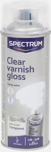 Spray de peinture transparente brillante, Clear vanish gloss transparent, Spectrum 400 ml, brillant