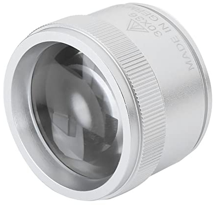 LIZEALUCKY Lupa De Relojero Lupa 30X, Lupa De Ojo De Aleación De Aluminio Reparación De Lupa Reloj Lupa Lente De Lupa Lupa Pequeña Y Liviana(Plata)
