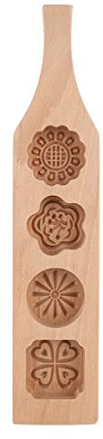 Wooden Cookie Molds, Moon Cake Press Mold Wood Pastry Flower Mould Making Mung Bean Cake Ice Skin Baking Tools for Mid Autumn Festival Mooncake Cookie Press