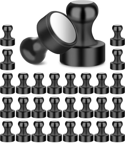 TIDEVAN 30 Magneti Neodimio,Calamite Potenti Frigorifero 12x16mm,Potenti Magneti Piccole Magneti Frigo Potenti,Magnete Al Neodimio,Calamite Piccole con Custodia per Lavagne Frigorifero Bacheca(Nero)