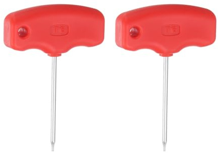 QUARKZMAN 2 Piezas Destornillador Torx T6 de Acero Cr-V con Mango en Forma de T para Llave de Estrella para Portaherramientas de CNC