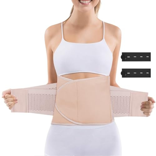 ACWOO Postpartum Belly Wrap, C Section Recovery Belt, Postpartum Support Belly Belt, Abdominal Binder After Pregnancy Postpartum Belly Band, Tummy Girdle Corset Body Shaper