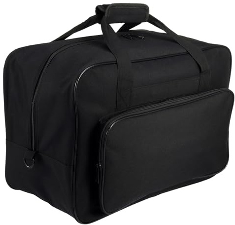 TNTGMG Maletín para máquina de coser, impermeable, con correa para el hombro y asas, 46 x 23 x 32 cm, maletín universal para la mayoría de máquinas de coser estándar y accesorios, Negro , large