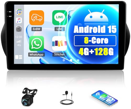 4G+128G GOHHDL Android 15 Autoradio per FIAT Fiorino/Qubo/Citroen Nemo/Peugeot Bipper 2008-2017 Carplay Android Auto, Radio da 10 Pollici 2Din con GPS WiFi Bluetooth FM/RDS EQ SWC Retrocamera&MIC