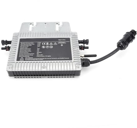MasYosh Microinversor de Conexión a Red Solar MPPT de 800 W con Seguridad Mejorada para Sistemas Fotovoltaicos de Balcón Doméstico, Material de Aleación de Aluminio