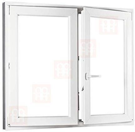 Kunststofffenster | 180x150 cm (1800x1500 mm) | weiß | Zweiflügelige ohne Pfosten | rechts