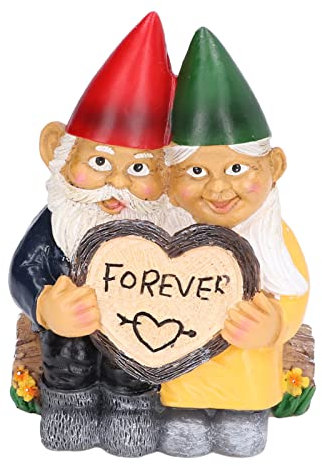 Atyhao Gartenzwerg Paar Figur,, Dekorative Steine Gartendeko Harzzwerg Paar Dekoration Haushalt für Garten für Zuhause für Büro
