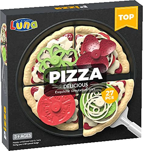 Diakakis Luna Pizza Spiellebensmittel-Set 27-tlg. Kinder Spielküchen Zubehör Ergänzung