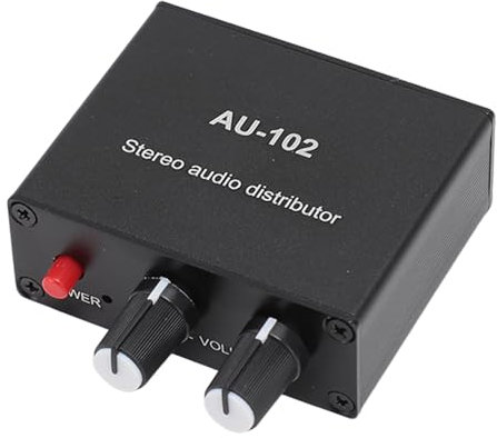 Amplificateur de Son 2 Canaux, Mini Préamplificateur Audio Stéréo, Récepteur D'amplificateur Stéréo HiFi Home Audio, 1 Entrée 2 Sorties, Distributeur de Son Stéréo 3,5 Mm,