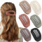 FloralGrace Juego de 6 pinzas planas para el pelo para traje de vino tinto, pinzas redondas para mujeres y niñas, pinzas planas con fuerte sujeción para cabello grueso y fino