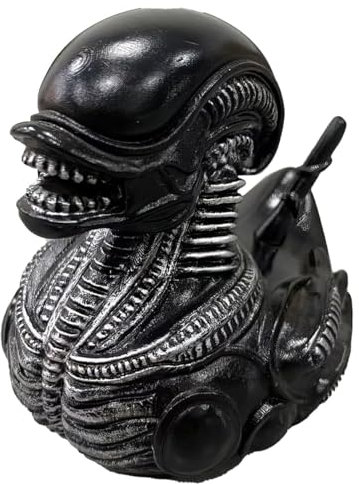 Figurine de canard décoratif en caoutchouc - Canard extraterrestre en résine - Cadeaux gothiques uniques et objets de collection - Canard en résine foncé pour bureau, maison, bureau, décoration