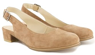 Ulla popken damskor läderpumps, velourläder, dekorspänne, bredd H 838747, Stengrå, 40 EU bred