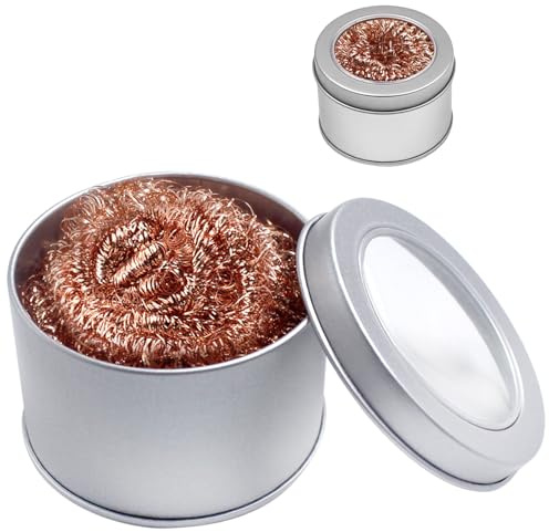 Detergente Per Punte Di Saldatura, 1pcs Sfera di Pulizia e1pcs Base, Detergente per Punte di Ferro per la pulizia di saldatori e punte, Con Staffa in Acciaio Inossidabile