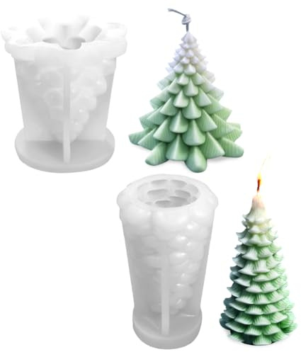 Stampo Per Candele In 2 Pezzi, Stampo Per Candele Ad Albero Di Natale, Stampo Per C-andele In Silicone 3D, S-tampo Per C-andele Ad Abete