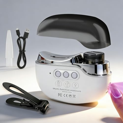 3-in-1 Electric Nail Clipper & Grinder Kit with Collector & LED Light,Baby Nail File,3-Speed Rechargeable Trimmer, Polisher & Storage for Babies, Kids,Seniors and Adults