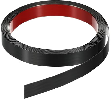 QUARKZMAN 5m x 20mm Modanatura Autoadesiva, Modanatura Adesiva in Acciaio Inox Profilato Finitura a Specchio Modanature per Pareti Soffitti Pavimenti Mobili Piastrelle Bordo, Nero