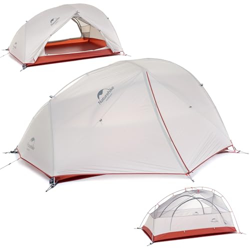 Naturehike Star-River - Tenda da trekking impermeabile, professionale, doppio strato, per 2 persone, impermeabile, 20D, colore: Grigio