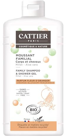 Cattier Family Shampoo and Shower Gel Orange Blossom Fragrance 500ml