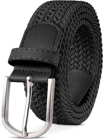 TANGCHAO Stoffgürtel Stretchgürtel Elastik Flechtgürtel Geflochtener und Elastischer Dehnbarer Gürtel für Damen und Herren Breite 3.3cm HEI-100cm