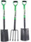 Garden Fork + Digging Spade + Border Spade Carbon Steel Blades 3pc Gardening