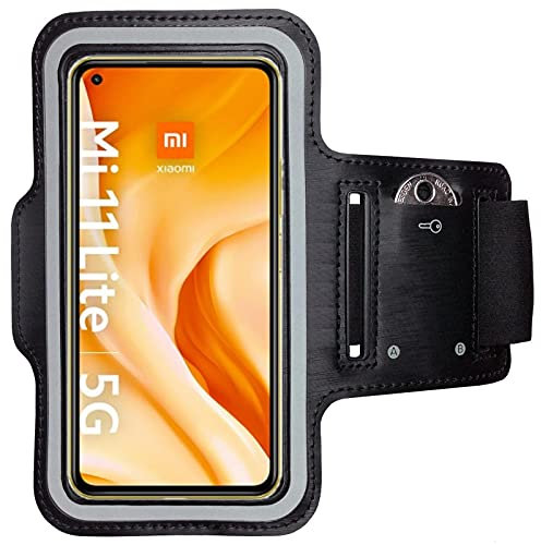 CoverKingz Sportarmband för Xiaomi Mi 11 Lite 5G/NE - smartphone-armband, sporttillbehör med ficka för Mi 11 Lite 5G/NE nycklar - sporttillbehör, mobiltelefonarmband