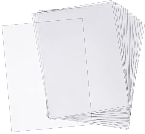 AHANDMAKER 20 Piezas de Placa de Poliestireno Flexible Transparente, 20x30cm Hoja de Plástico Transparente con Papel Protector para Artesanía, Ventanas, Marcos de Fotos