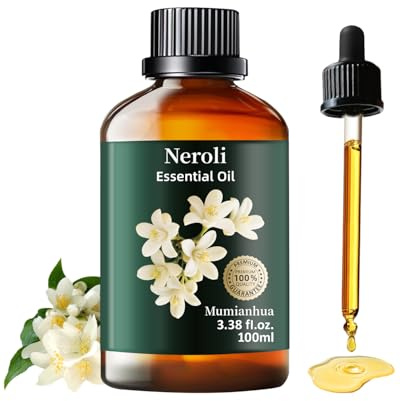 Aceite Esencial de Neroli Puro, Mumianhua Aceite Natural de Flor de Naranjo para Humidificador, Purificador de Aire, Aromaterapia, Piel, Cabello, Crema y Elaboración de Jabón - 100ml