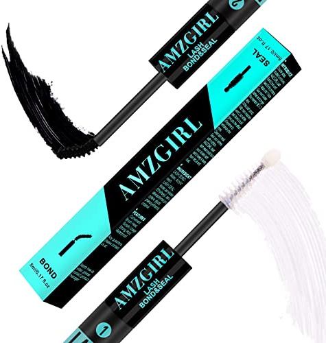 Lash Bond and Seal Eyelash Cluster Glue House of Lash Clusters Mascara Wand Glue 10ml Long Lasting 72 Hours Black Cluster Lash Glue + Lash Seal 2 in 1 Lash Clusters at Home by AMZGlRL(Black)
