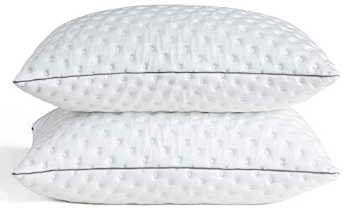 BedStory Pillows Pack of 2 - Shredded Memory Foam Pillow for Neck and Shoulder Pain Relief, Hypoallergenic and Cooling Bed Pillow - 50x75 cm, 1 Pair