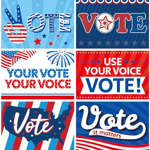 Fancy Land Voter Postcards Patriotic Red White and Blue Encouraging Voting Cards for Election Campaign 120Pcs