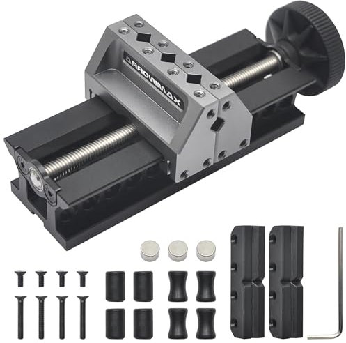 Mini tornillo de banco de doble extremo de AM ARROWMAX – Hecho de aleación de aluminio de grado aeroespacial y mecanizado de precisión CNC, mejora la precisión y la estabilidad para manualidades