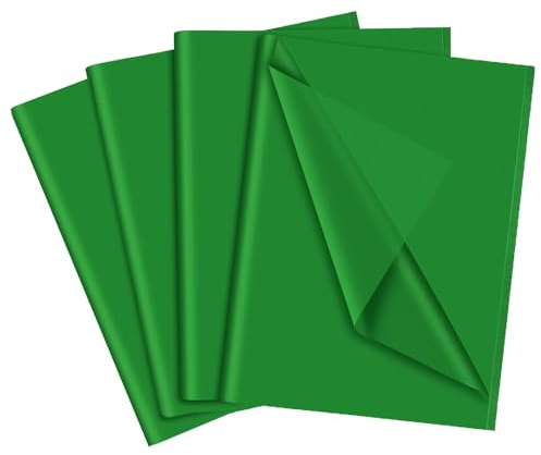 LZRinue 60 ark grönt silkespapper, 35 x 50 cm presentinslagningspapper för julklapp inslagning konst hantverk gör-det-själv födelsedag bröllop baby shower St Patricks dag presentinslagning