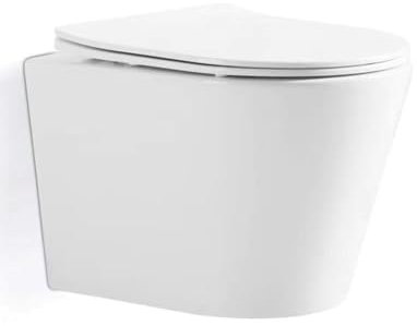 Novo BATH Inodoro SUSPENDIDO, Wc Inodoro Balnco, Retrete para Hogar, Sistema RIMLESS ANTIBACTERIA, Tapa Dura Extrafina AMORTIGUADA, Salida Dual
