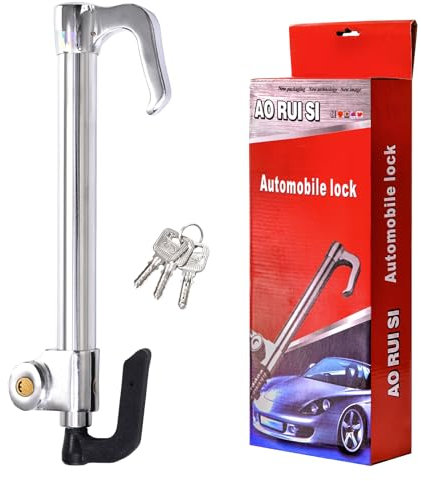 Elsjoy Steering Wheel to Brake Lock with Keys, Anti-Theft Car Locking Device Universal Security Lock for Vehicle, Brake Pedal Lock for Car, Truck, SUV, Van