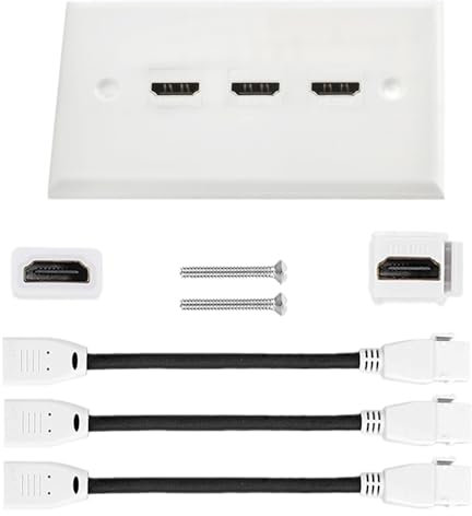 WASTEBIN Multimedias Wall Plate 3 Port 4K Wall Plate Female To Female Wall Plate Face Cover Mount