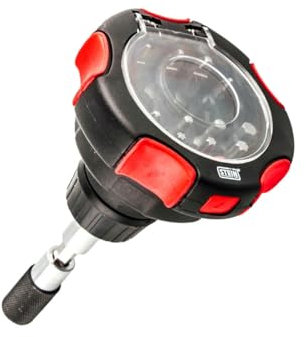 Destornillador Carraca 16 en 1 Multiusos, con múltiples puntas intercambiables y mango ergonómico, ideal para reparaciones y mantenimiento.